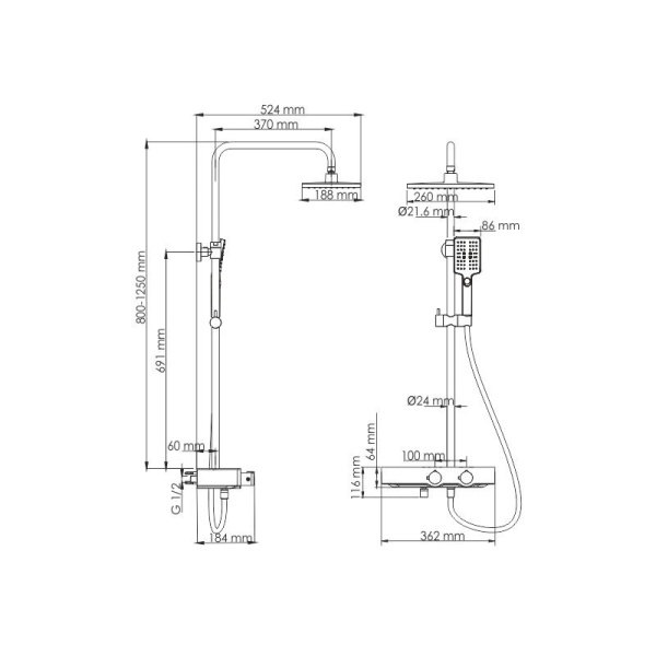 Душевая система WasserKRAFT BK11401CB